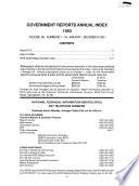 Government Reports Annual Index