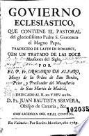 Govierno eclesiastico que contiene el Pastoral del ... Padre S. Gregorio el Magno Papa