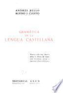 Gramática de la lengua castellana