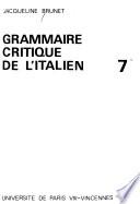 Grammaire critique de l'italien: La comparaison