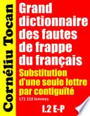 Grand dictionnaire des fautes de frappe du français. Substitution d’une seule lettre par contiguïté – I.2 E-P