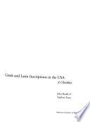 Greek and Latin Inscriptions in the USA