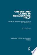 Greeks and Latins in Renaissance Italy