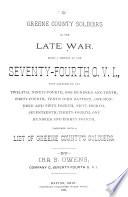 Greene County Soldiers in the Late War