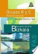 Grupos B Y C Diputacion Foral de Bizkaia. Instituto Foral de Asistencia Social. Temario Comun Y Test.e-book.