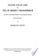 Gualteri Burlaei liber de vita et moribus philosophorum