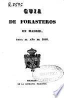 Guía de forasteros en Madrid