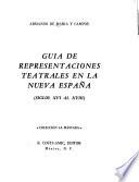 Guía de representaciones teatrales en la Nueva España, siglos XVI al XVIII.