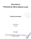Guia para un programa del IIMI en America Latina: Informe de consultoria