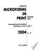Guide to Microforms in Print