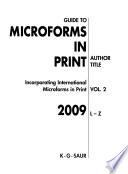 Guide to Microforms in Print