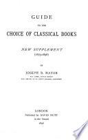 Guide to the choice of classical books. New suppl., 1879-1896