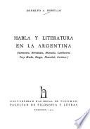 Habla y literatura en la Argentina