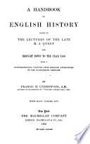 Handbook of English History