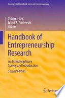 Handbook of Entrepreneurship Research