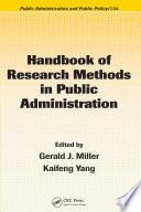 Handbook of Research Methods in Public Administration