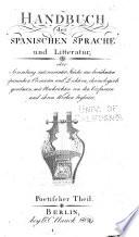 Handbuch der spanische Sprache und Litteratur: Poetischer Theil