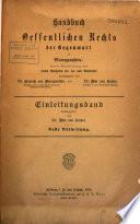 Handbuch des offentlichen Rechts der Gegenwart in Monographien ...