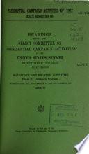 Hearings, Reports and Prints of the Senate Select Committee on Presidential Campaign Activities