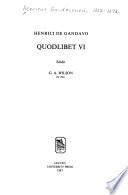 Henrici de Gandavo Opera omnia: Quodlibet