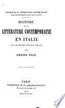 Histoire de la littérature italienne contemporaine, 1800-1896