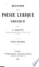 Histoire de la poésie lyrique grecque