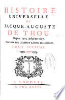 Histoire universelle de Jacque-Auguste de Thou