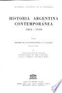 Historia argentina contemporánea, 1862-1930: Historia de las instituciones y la cultura. 2 v