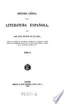 Historia critica de la literatura Espanola