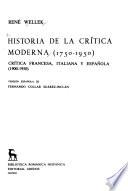 Historia de la crítica moderna (1750-1950)