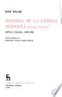 Historia de la crítica moderna (1750-1950)