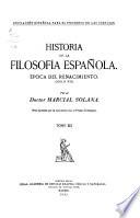 Historia de la filosofía española