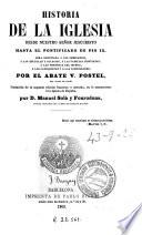 Historia de la Iglesia desde Nuestro Señor Jesucristo hasta el pontificado de Pio IX