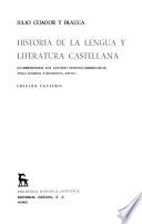 Historia de la lengua y literatura castellana