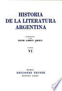 Historia de la literatura argentina: Panoramas complementarios. Indice analítico de la obra