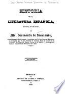 Historia de la literatura espanñola desde mediados del siglo XII hasta nuestros días