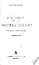 Historia de la literatura española: Edad media y Renacimiento