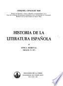 Historia de la literatura española: Epoca medieval (siglos X-XV)