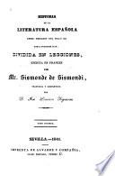 Historia de la literaturs espanola [desde mediados del siglo XII hasta nuestros dias]
