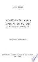 Historia de la villa imperial de Potosí