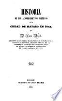 Historia de los Acontecimientos políticos de la ciudad de Mataró en 1843