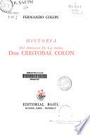 Historia del Almirante de las Indias, Don Cristobal Colon
