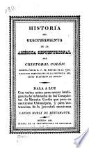 Historia del descubrimiento de la América septentrional por Cristóbal Colon