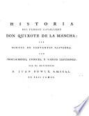 Historia del famoso cavallero, Don Quixote de la Mancha