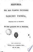 Historia del mas famoso escudero, Sancho Panza