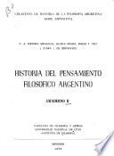 Historia del pensamiento filosófico argentino