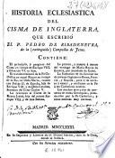 Historia eclesiastica del Cisma de Inglaterra
