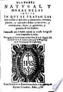 Historia natural y moral de las Indias