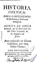 Historia poética para la inteligencia de los Poetas y Authores antiguos