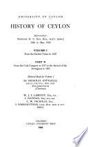History of Ceylon: From the earliest times to 1505 (2 v. )
